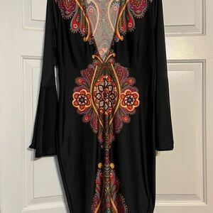Elegant Black Paisley Dress
